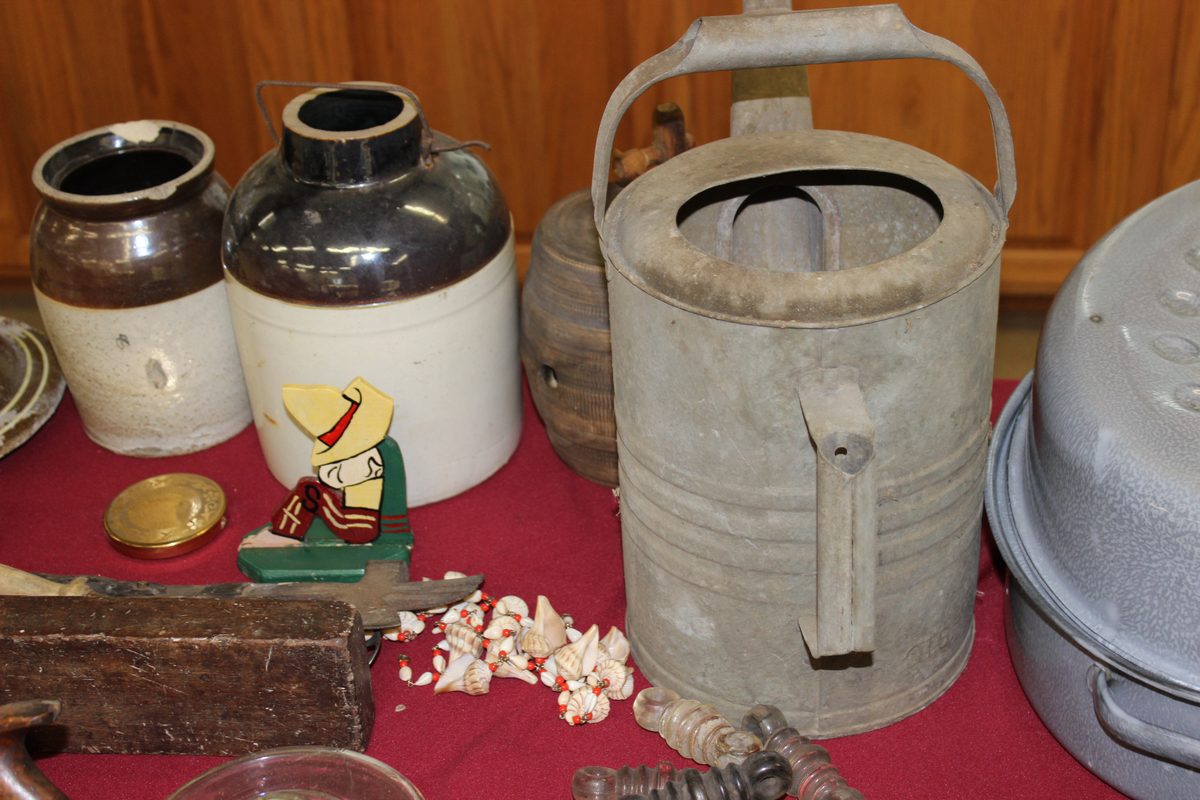 Antique crockery and vintage household items at estate auction